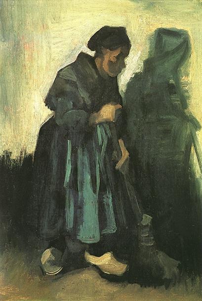 Картина Ван Гога Крестьянка подметающая пол 1885